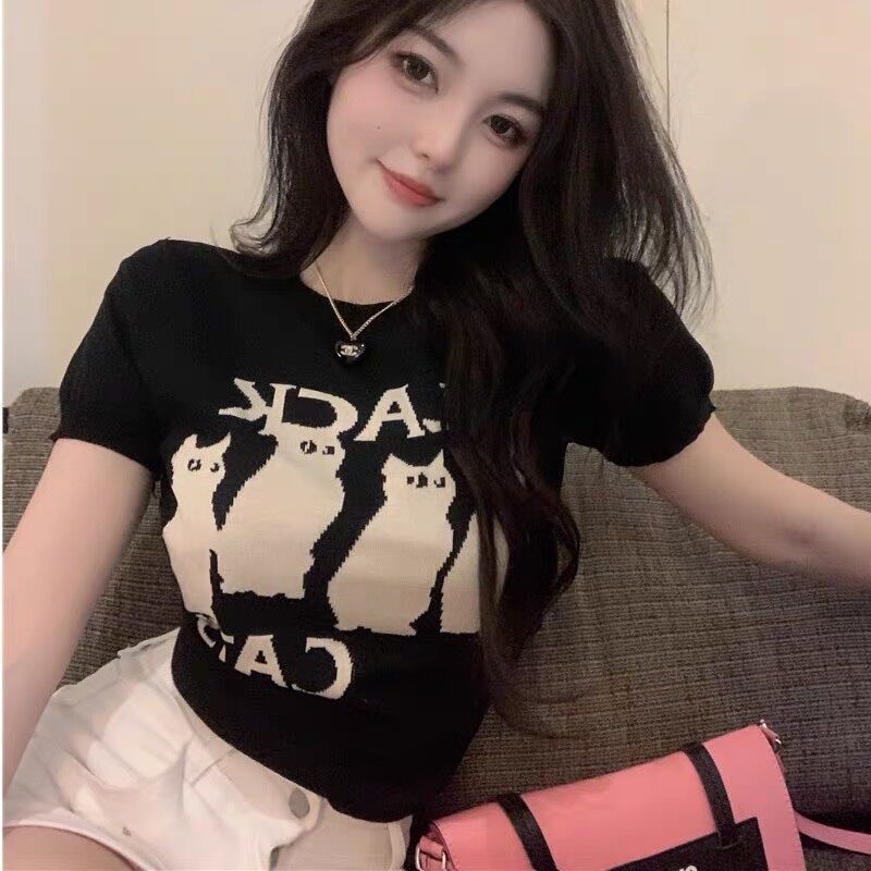 Áo croptop tay ngắn 4 chú mèo BG