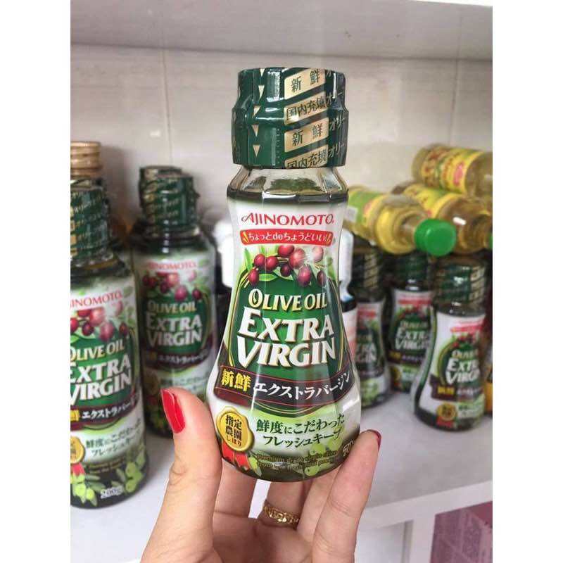 Dầu Olive Extra Virgin Ajinomoto Nhật nguyên chất cho bé ăn dặm date mới