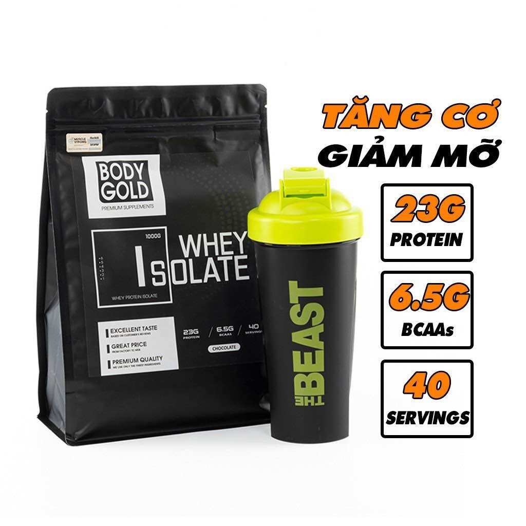 Sữa Tăng Cơ Giãm Mỡ Whey Protein Isolate + Tặng Quà Bình Lắc