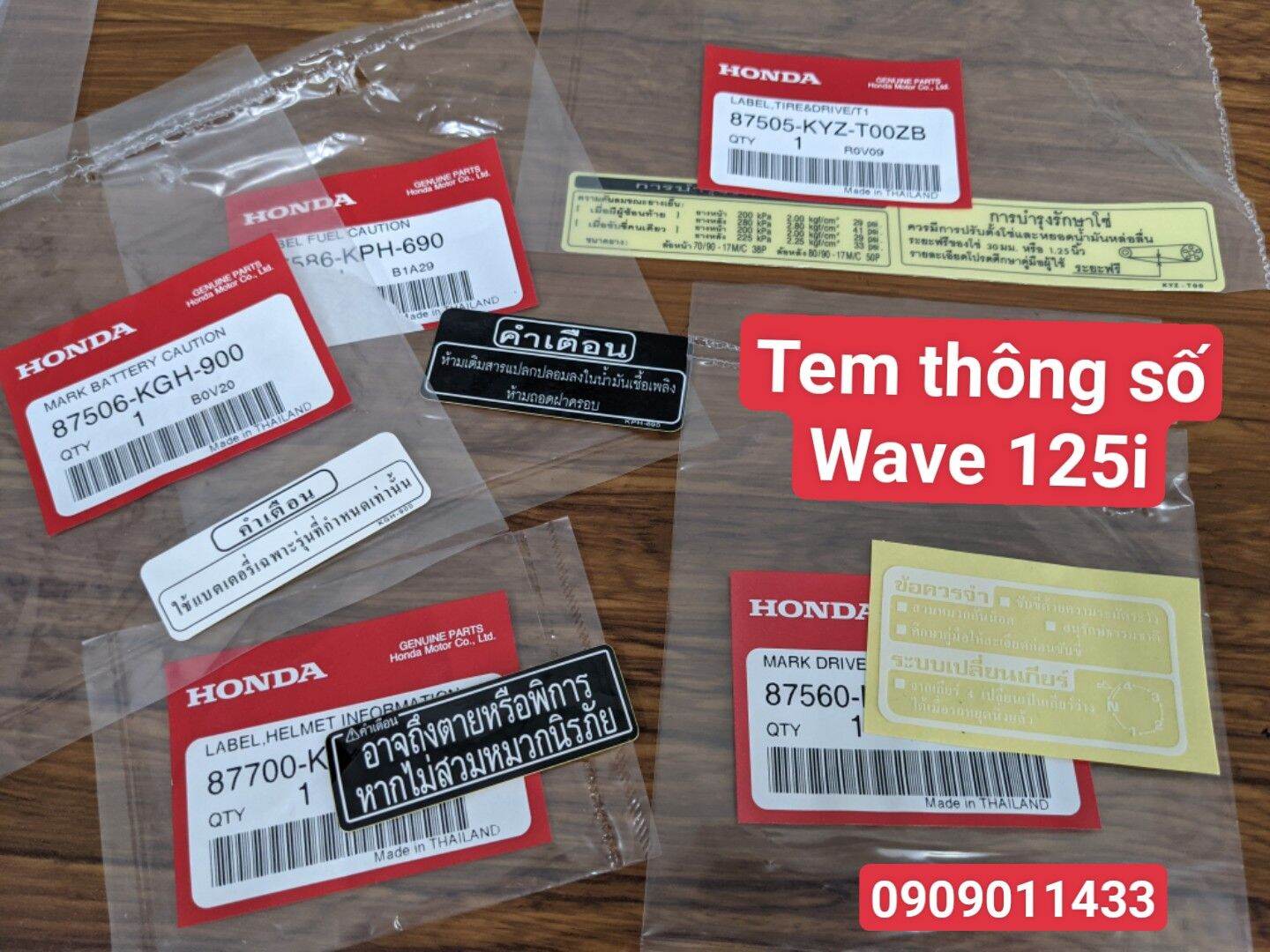 Bộ tem thông số wave 125 thái