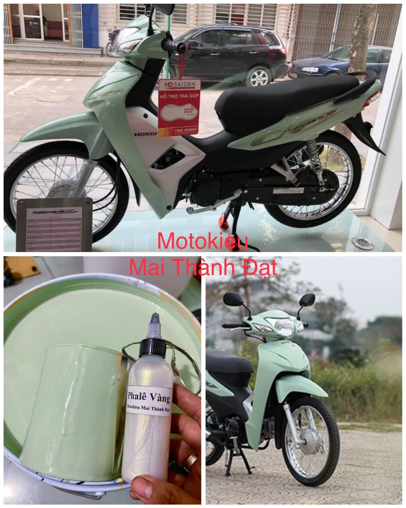 Màu Sơn Xanh Cốm ShMode- WaveAlpha2017 ( Sơn oto - xe máy ) Đóng gói tuỳ chọn