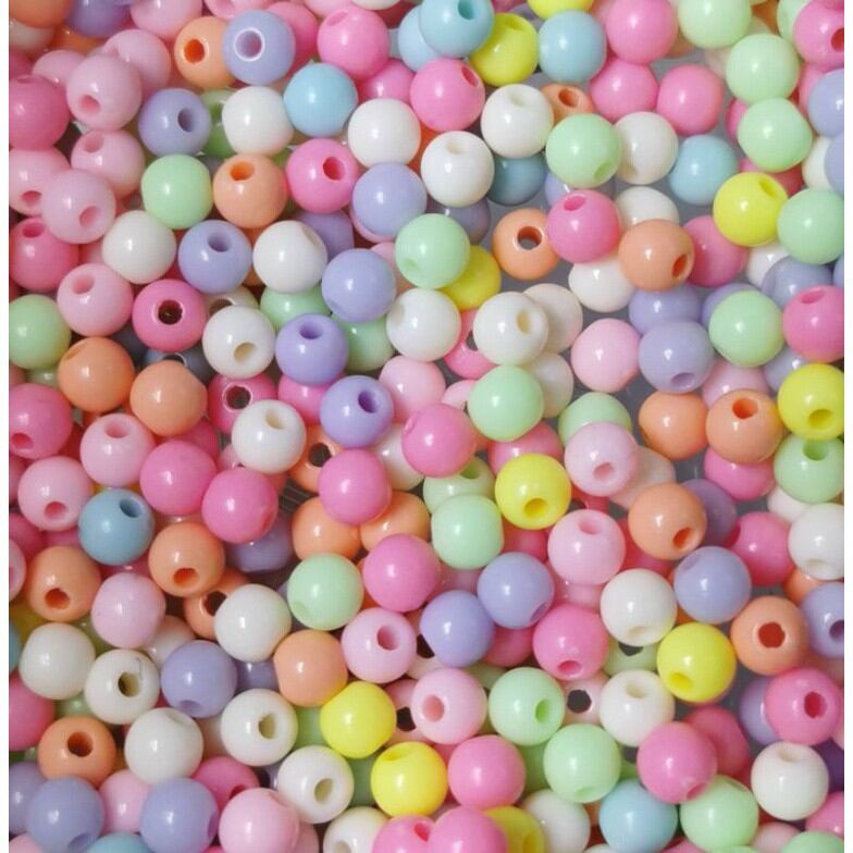 150 hạt nhựa tròn màu pastel size 4mm (10gr)