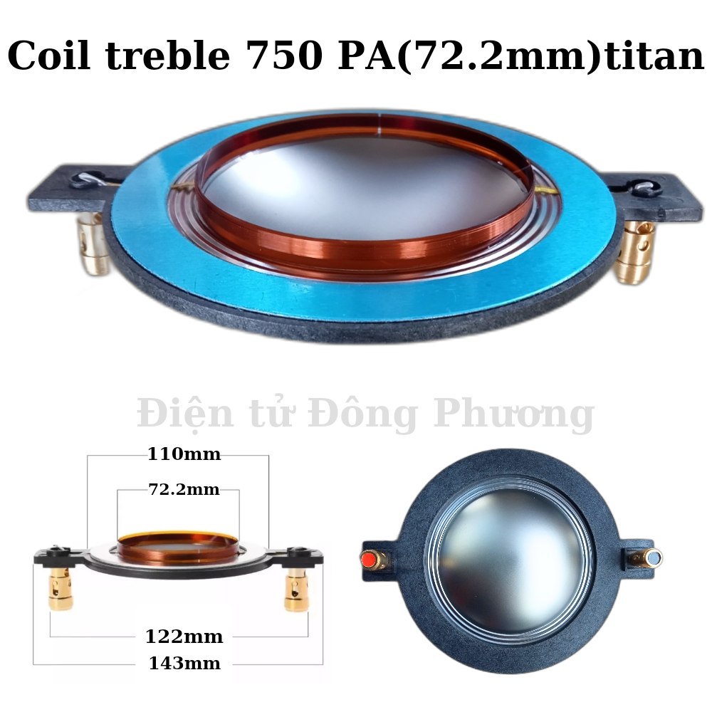 Coil treble 750 PA (72.2mm) dây đồng tròn