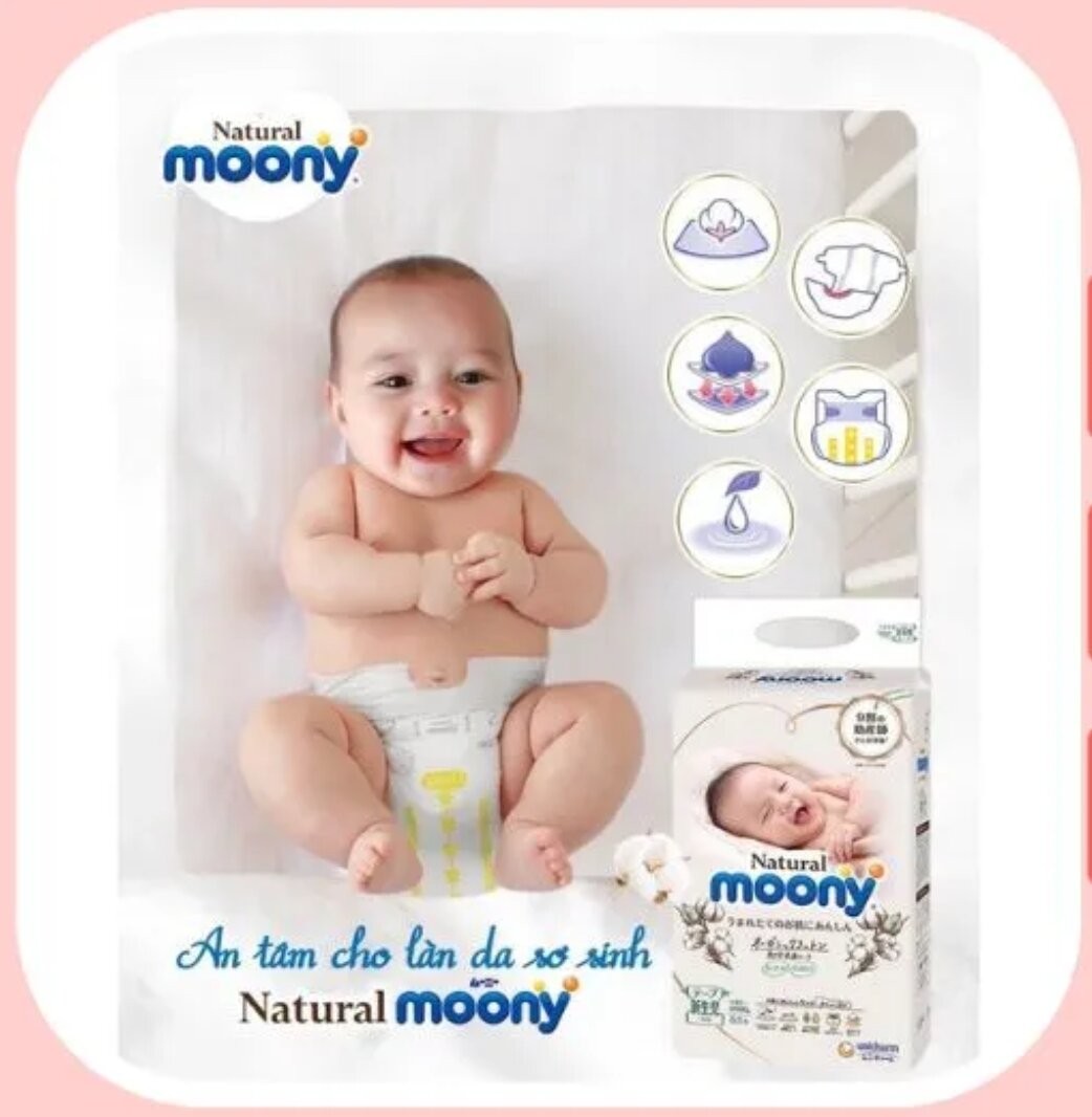 Bỉm Moony Natural S58/M46/L36/XL32