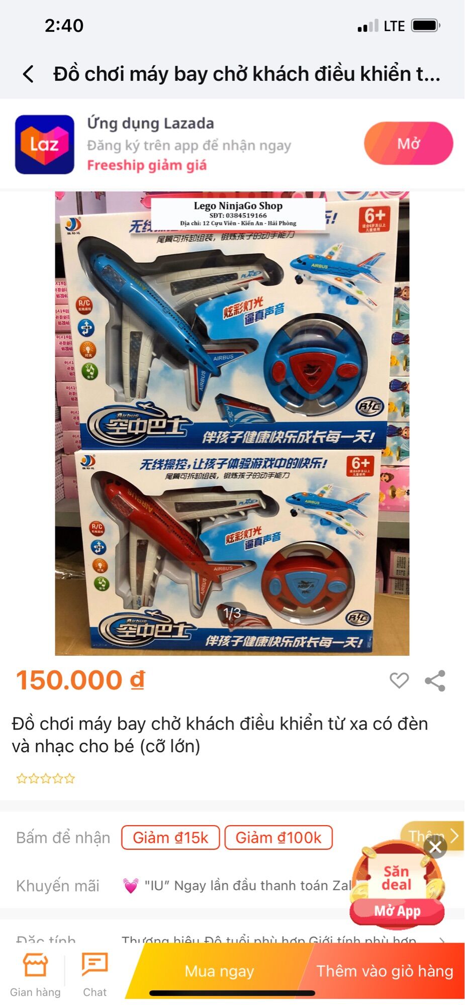 Đồ chơi máy bay chở khách điều khiển từ xa có đèn và nhạc cho bé (cỡ lớn)