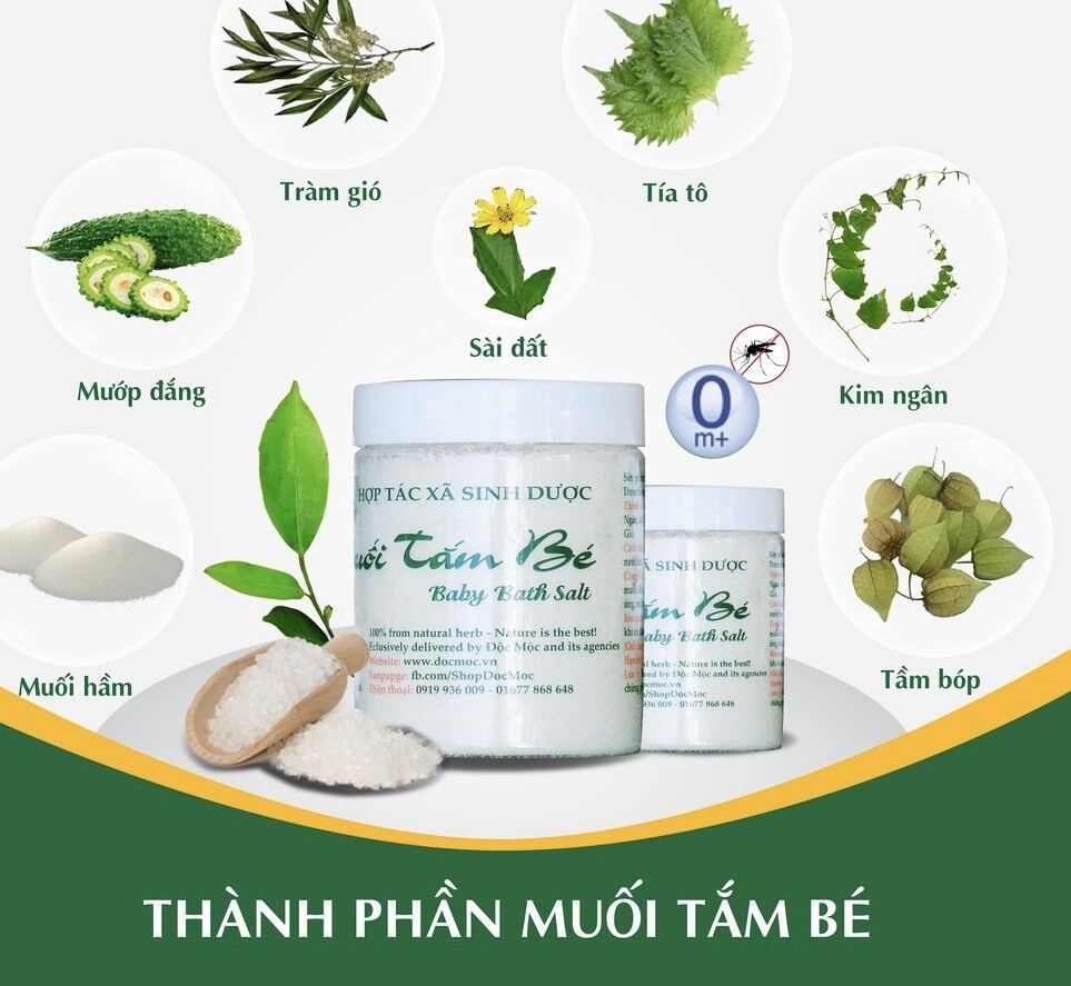 Muối tắm bé Sinh Dược Độc Mộc, Muối tắm bé Thảo Dược- taphoadung
