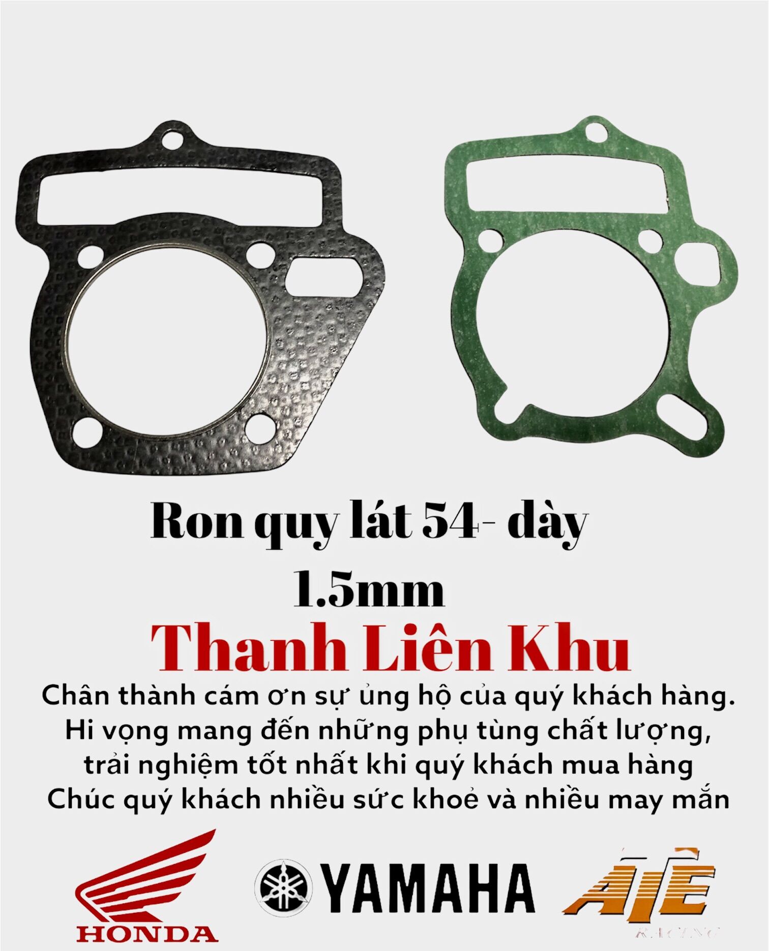 Ron Quy Lát 54mm dày 1.5mm ( tặng kèm ron chân lòng)