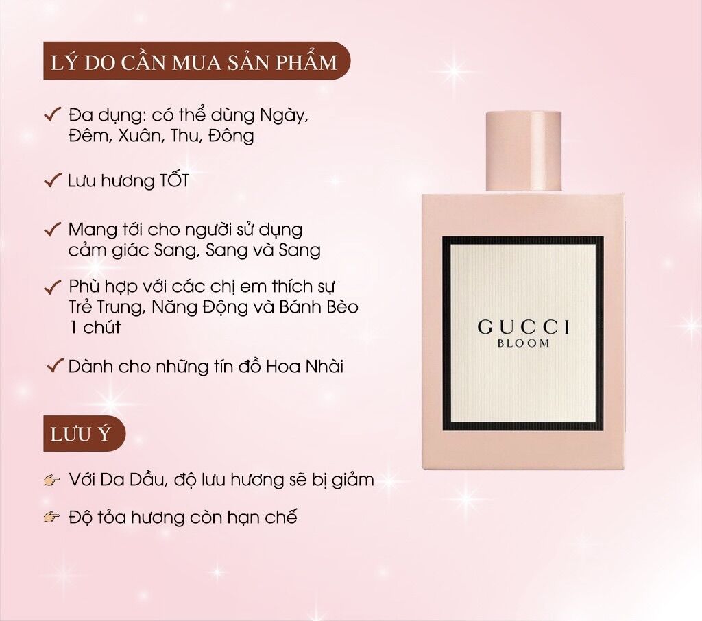 [Siêu Hot][Siêu Sale] Nước hoa Nữ Gucci Bloom EDP 100ml