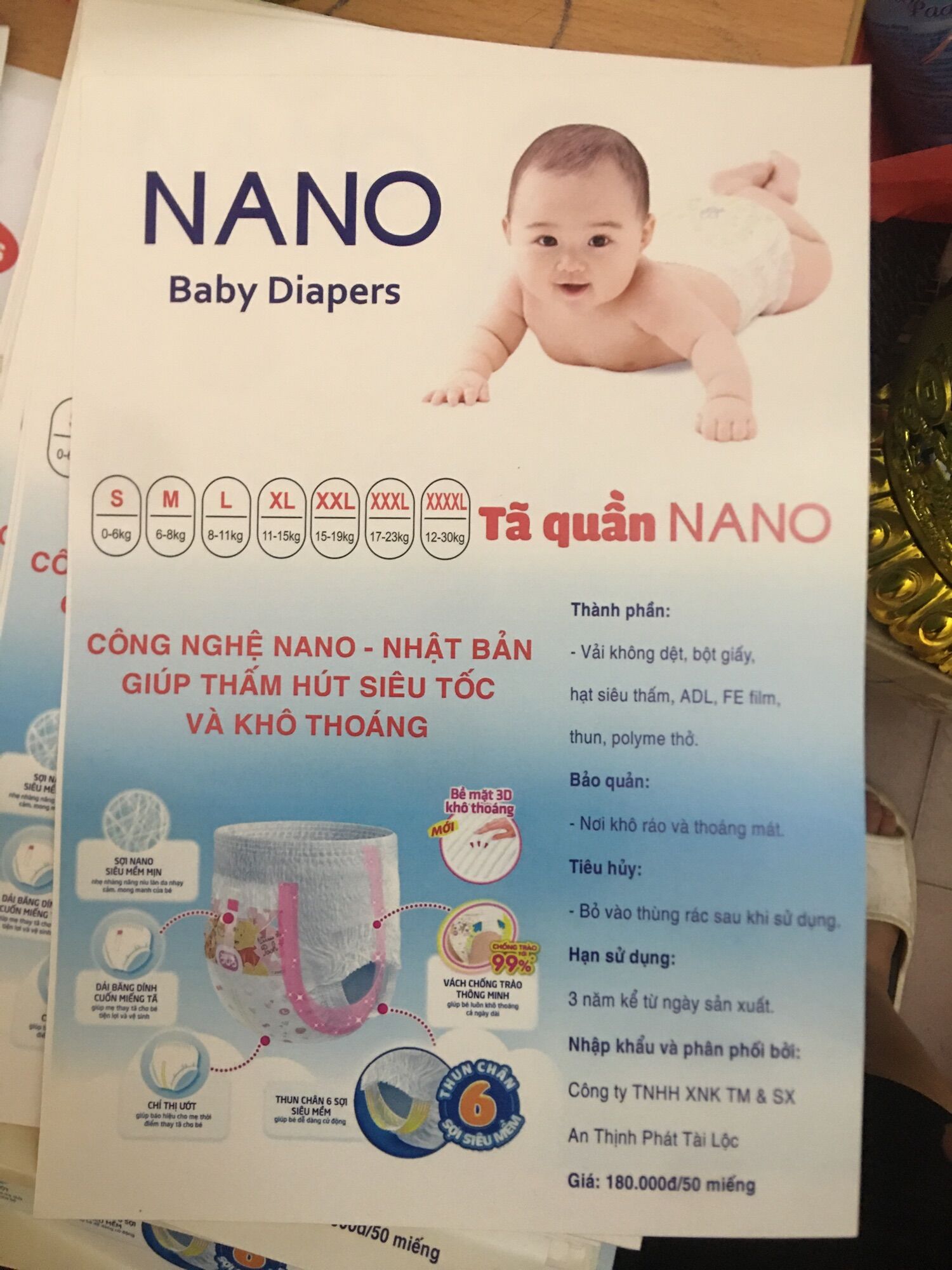 Combo 100 miếng bỉm quần nano nhật