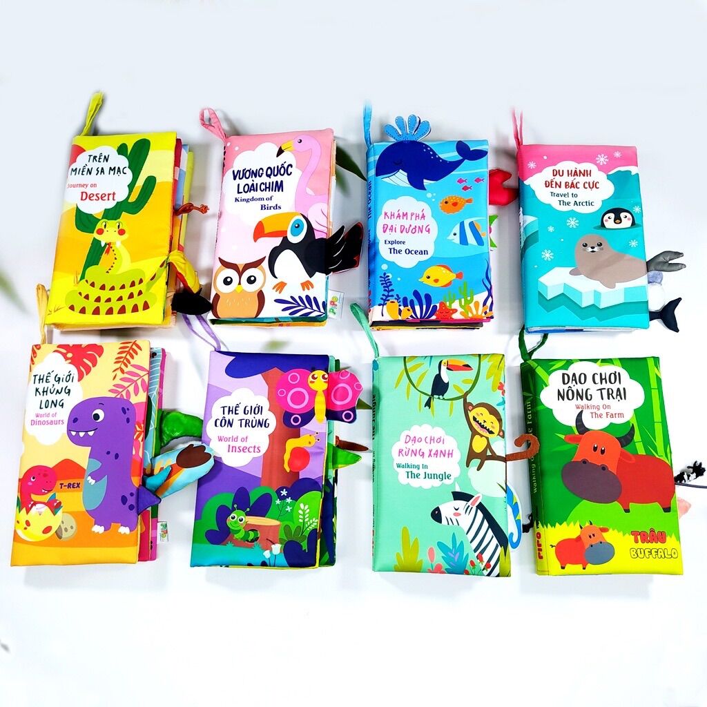 Sách vải đoán đuôi PipoVietnam - Sách vải phát triển đa giác quan cho bé