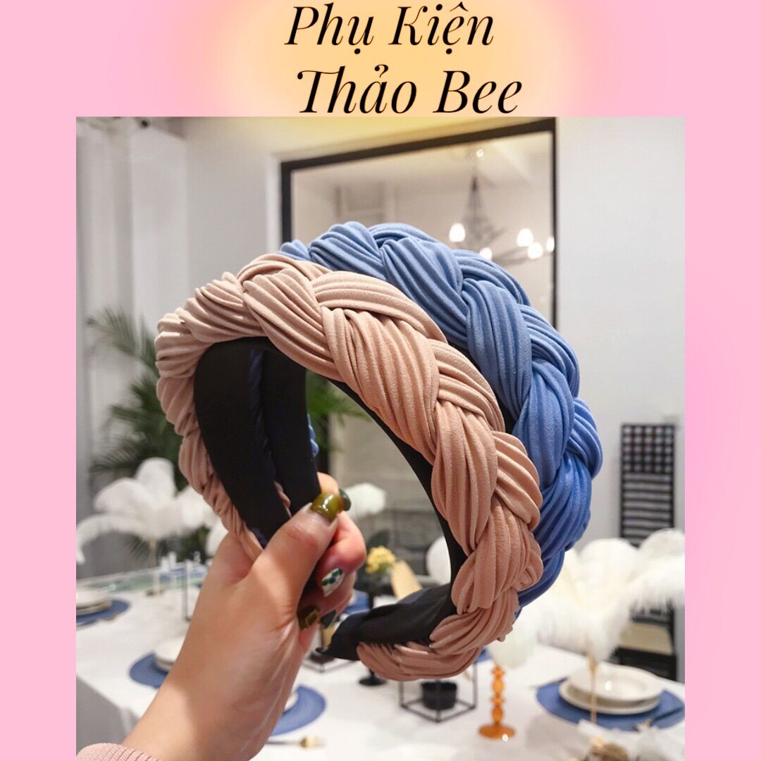 Băng đô cài tóc họa tiết thắt bím phong cách thời trang Hàn Quốc cao cấp