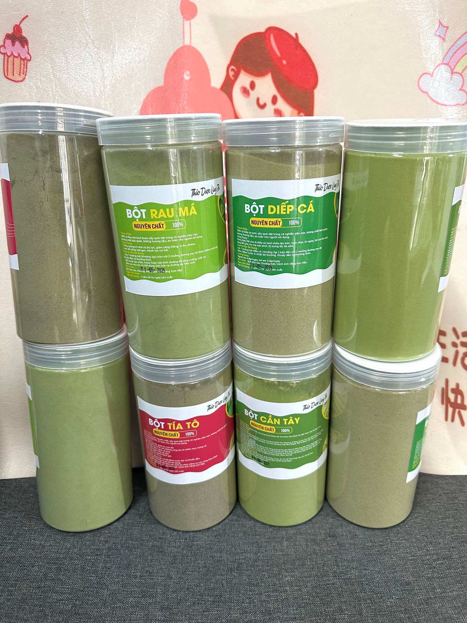 Nguyên Chất 100% Bột cần tây bột tía tô bột rau má bột diếp cá sấy lạnh nguyên chất không pha hủ 500g. Bột rau xanh sấy lạnh bột thảo dược làng tôi. Giúp đẹp da đẹp dáng giảm mụn thâm nám thanh nhiệt thải độc.