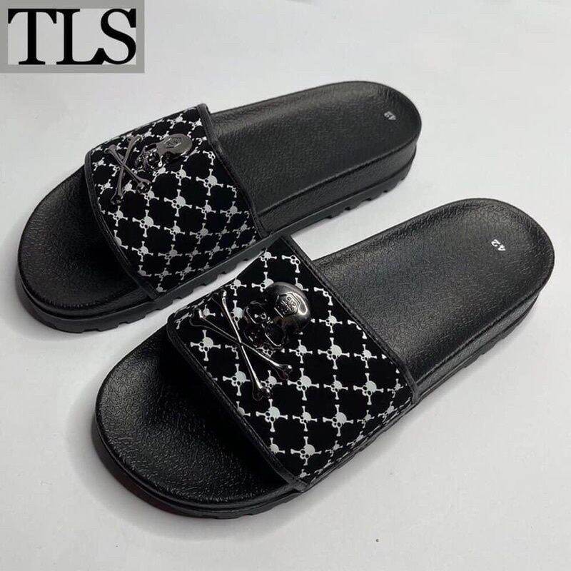 Dép lê đầu  lâu  đế  cứng  cao