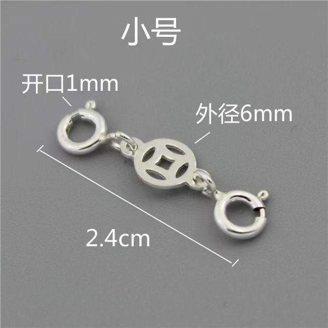 Móc lò xo hai đầu bạc 925, móc khóa tôm hùm, móc khóa dài thẻ tăng vàng, vòng tay, vòng cổ, móc khóa dài, dây xích, móc nối