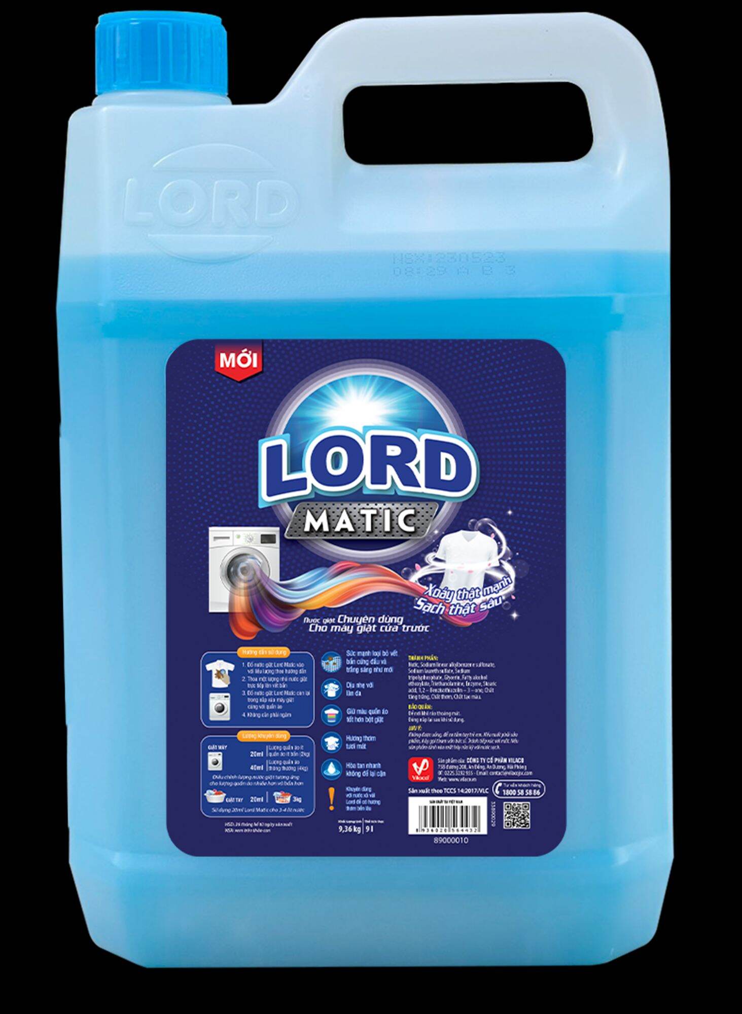 Nước giặt Lord Matic cao cấp 9.36kg - Chuyên dụng cho máy cửa trước