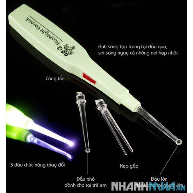 Dụng cụ lấy ráy tai có đèn chiếu sáng
