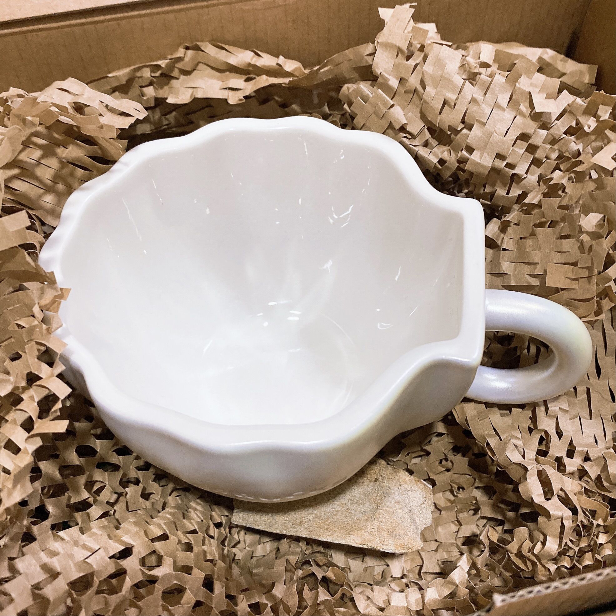 - cốc sứ siren anni 21 white pearl glaze handle mug 12oz