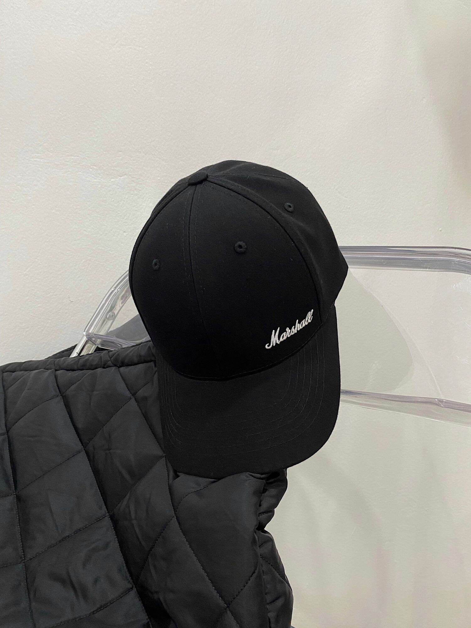 Mũ Marshall Đen, Logo Thêu - Marshall cap