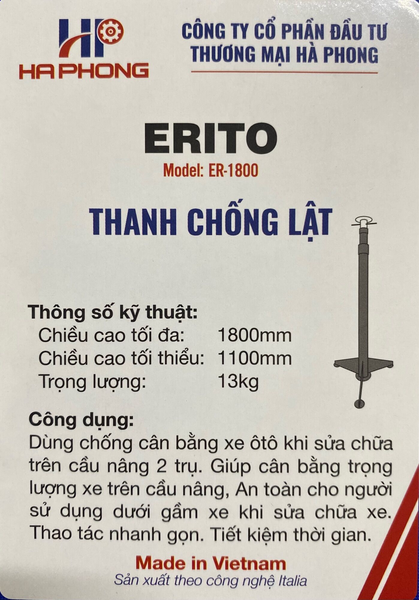 Thanh Chống Lật Cho Cầu Nâng 2 Trụ