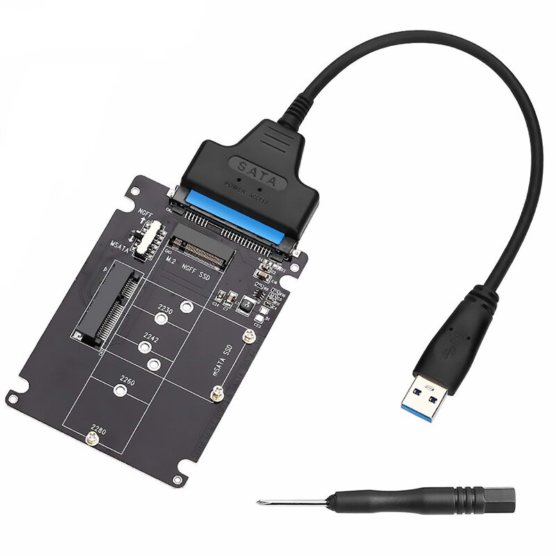 Bảng giá Dây Cáp USB Cổng Nối Tiếp SATA 2 Trong 1 MSATA NGFF, Vỏ Ổ Cứng SSD Phong Vũ