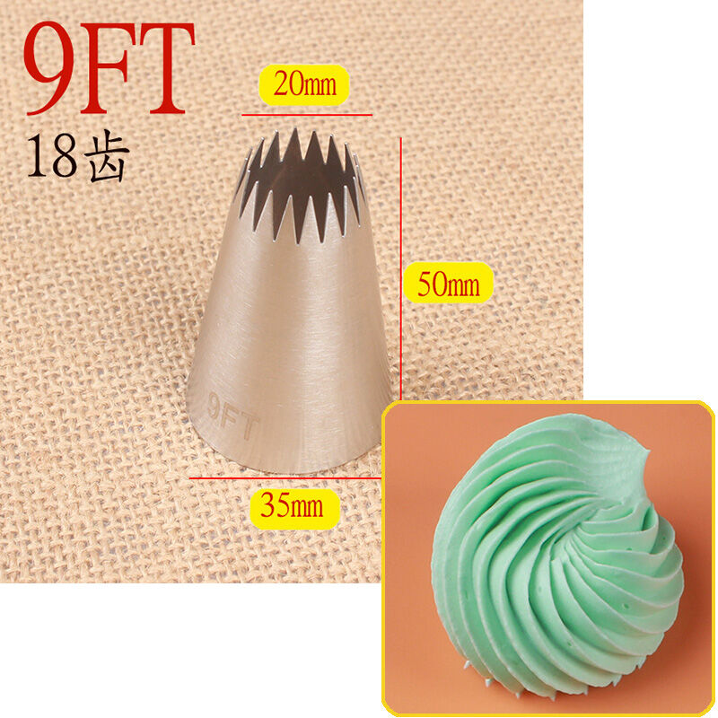 Dụng Cụ Làm Bánh Gato DIY Nướng Bánh Bơ Protein Hình Ngôi Sao 18 Số 18 E18 E66 Miệng Bắt Kem Vỏ Sò Bánh Quy