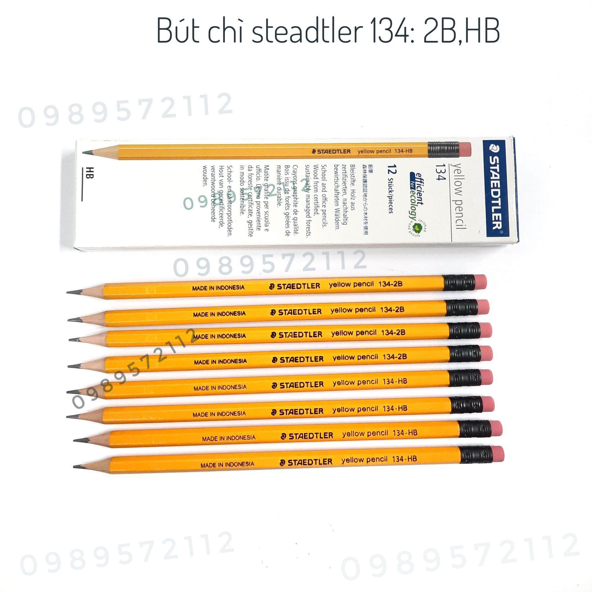 Bút chì 2B,HB Steadtler 134 có tẩy (1 hộp)