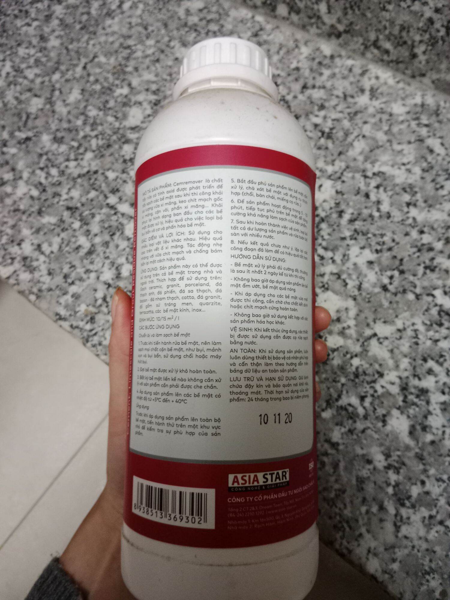 Dung dịch tẩy gạch Asia: Cemremover