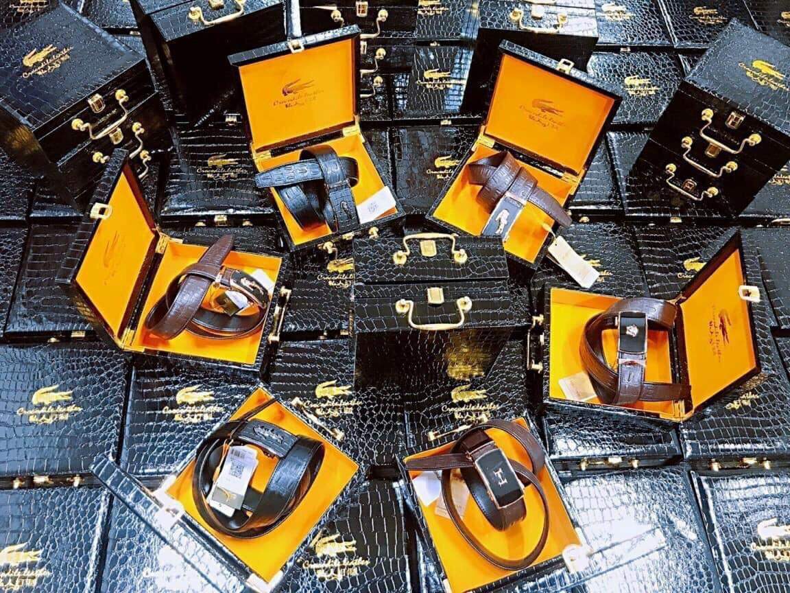 Thắt lưng da cá sấu kèm hộp sang trọng - thắt lưng nam- thắt lưng cá sấu