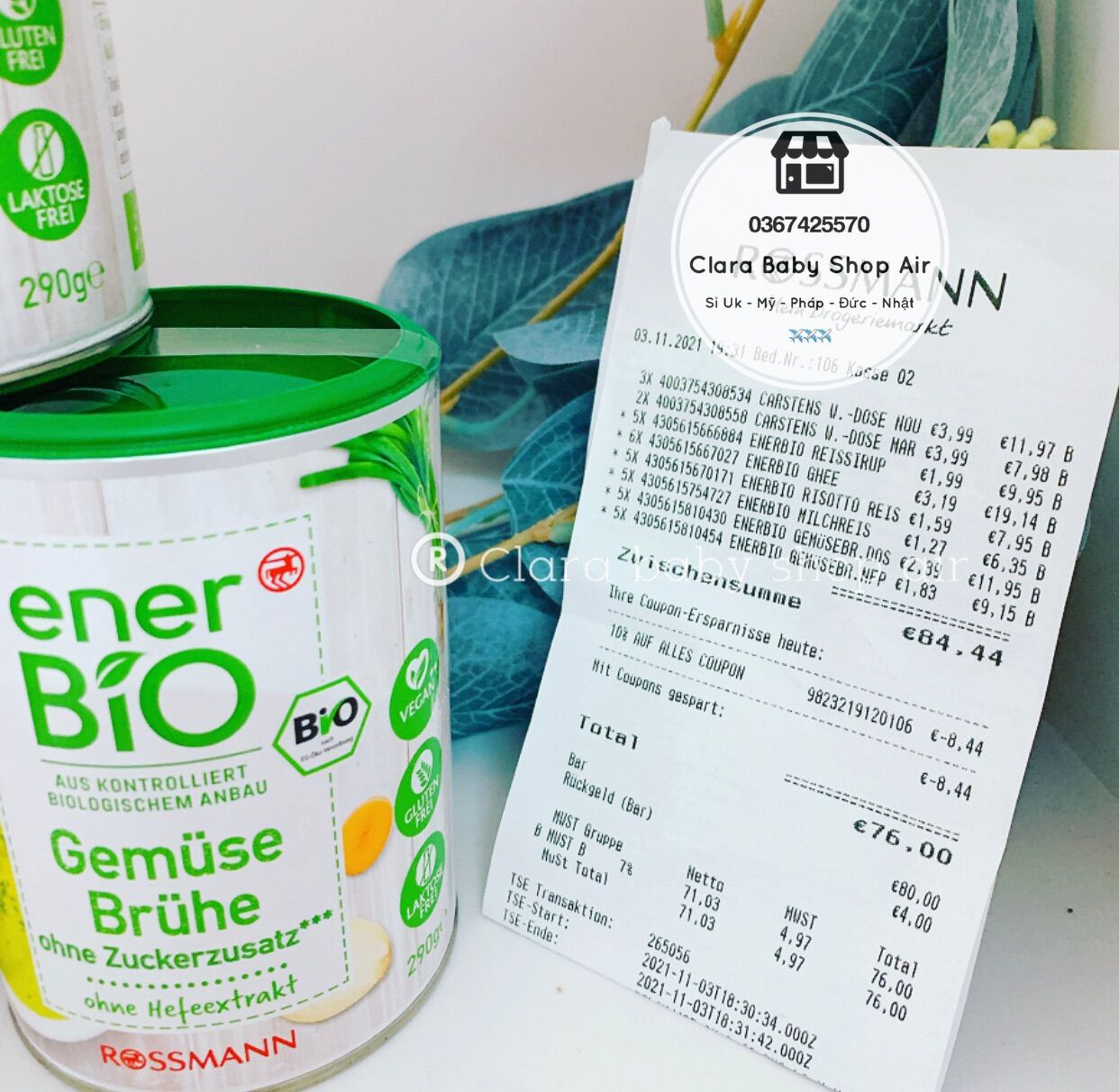 Hạt nêm rau củ hữu cơ Ener Bio  Đức (290g)
