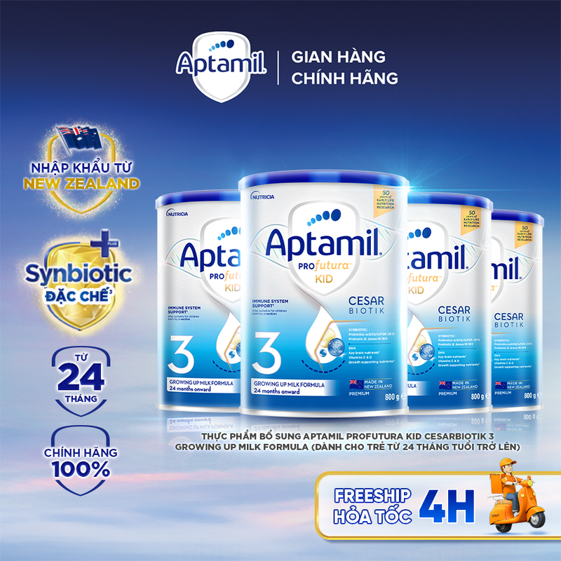 CB 4 Sữa bột Aptamil Profutura Kid Cesarbiotik New Zealand số 3 - SYNBIOTIC ĐẶC CHẾ dành cho bé từ 2 đến 6 tuổi