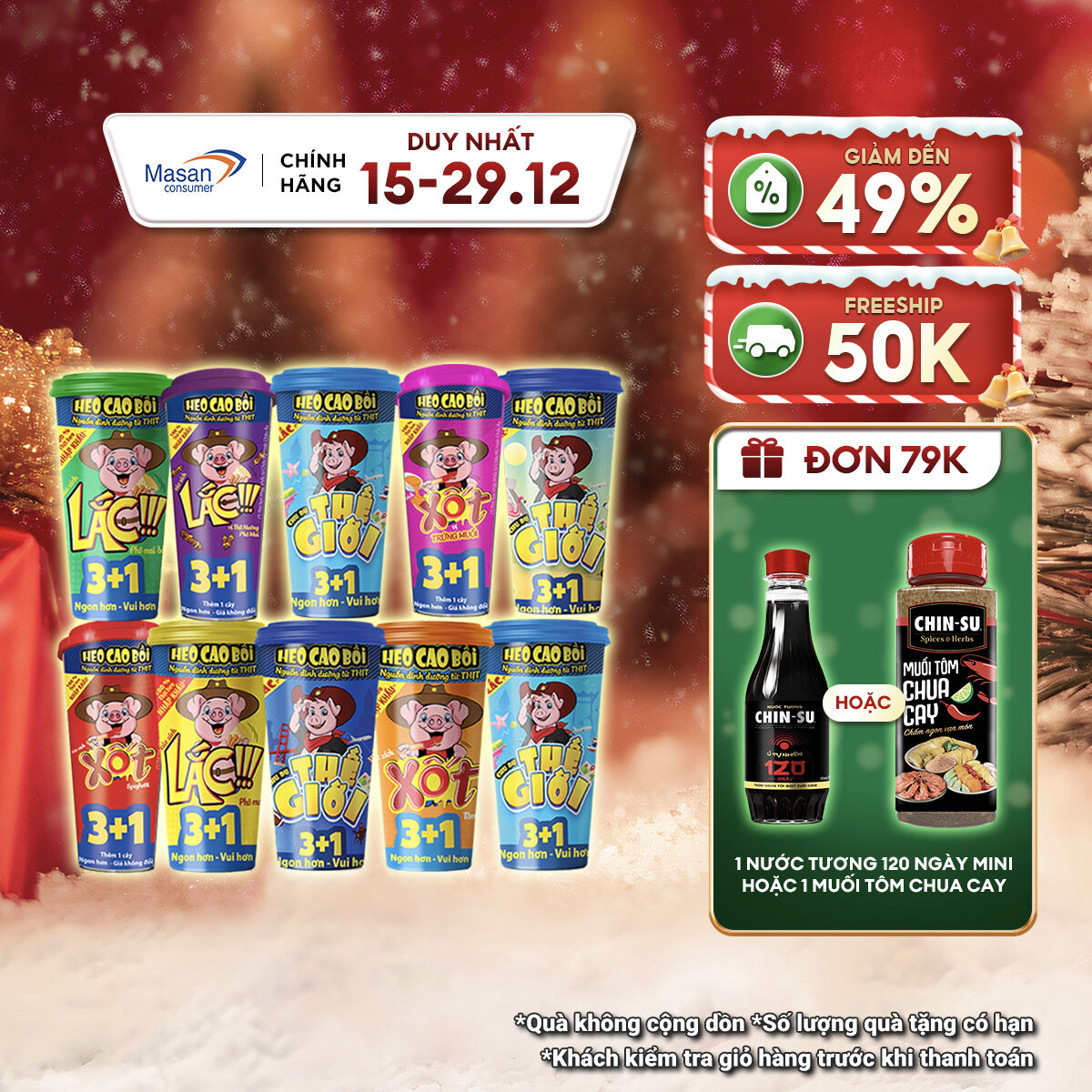   15.12-29.12 Voucher 18% CHO ĐƠN TỪ 199K Combo 10 Ly Xúc Xích Tiệt Trùng  Heo Cao Bồi  Đủ Vị 