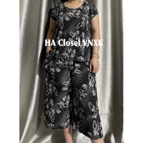 Đồ Bộ Thun Tằm Ý Ống Rộng Mặc Nhà(size:40-55ky)