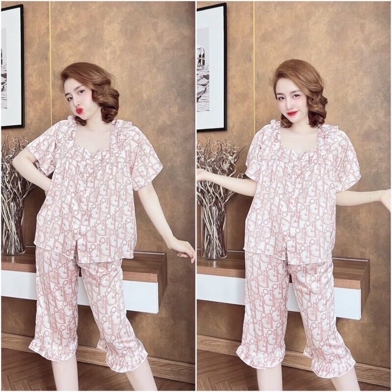 (50-110kg) Đồ bộ Lụa Satin Ren Bigsize cao cấp - Lửng