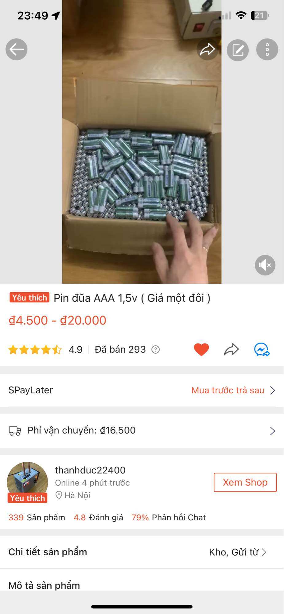 Pin đũa AAA 1,5v ( Giá một đôi )