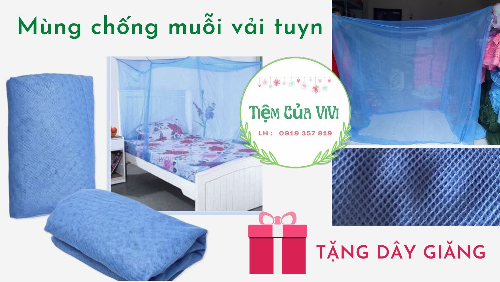 Mùng chống muỗi cho gia đình - Màn chống muỗi. Mùng tuyn treo tường nhiều kích thước - có size đại