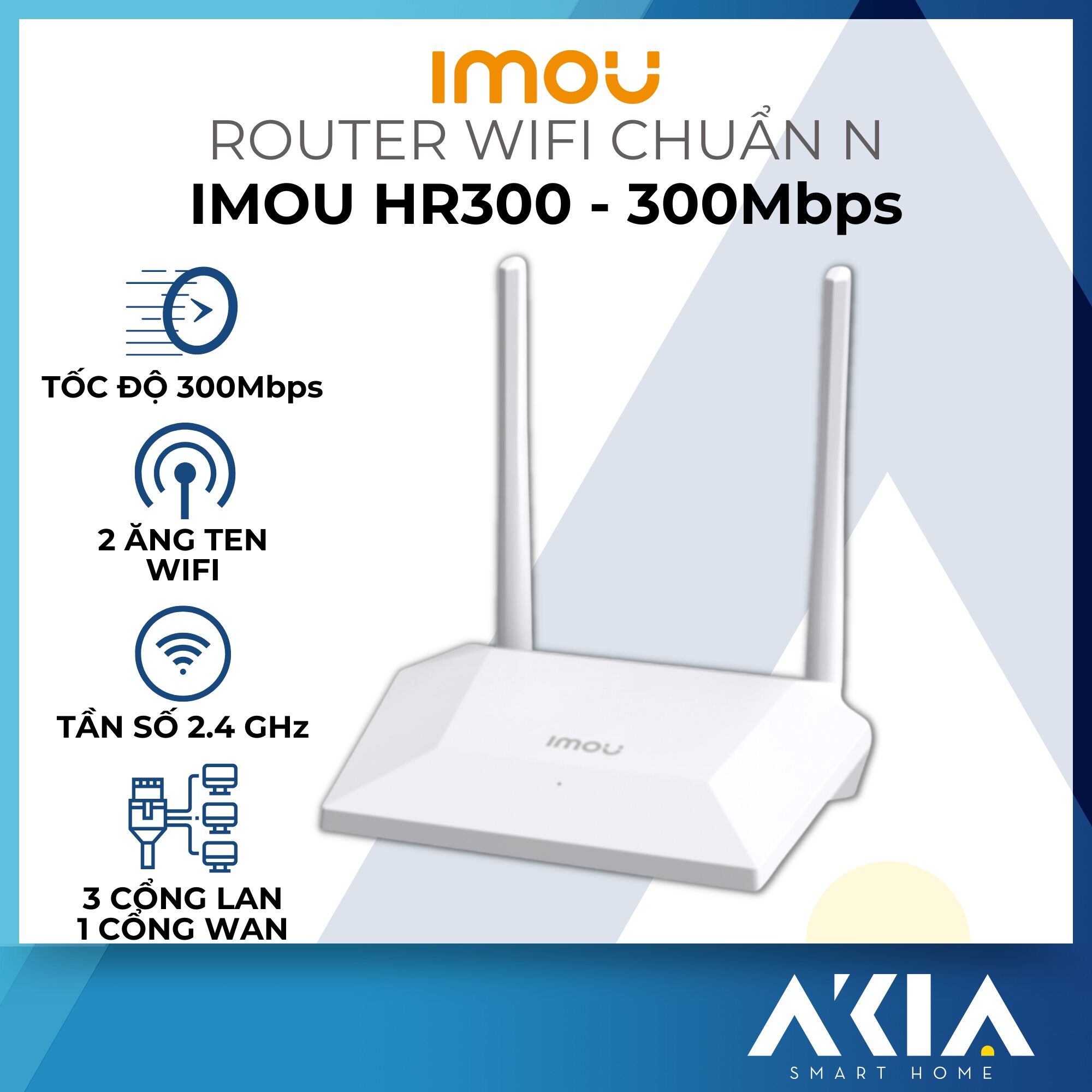Router wifi Imou HR300 chuẩn N 300Mbps