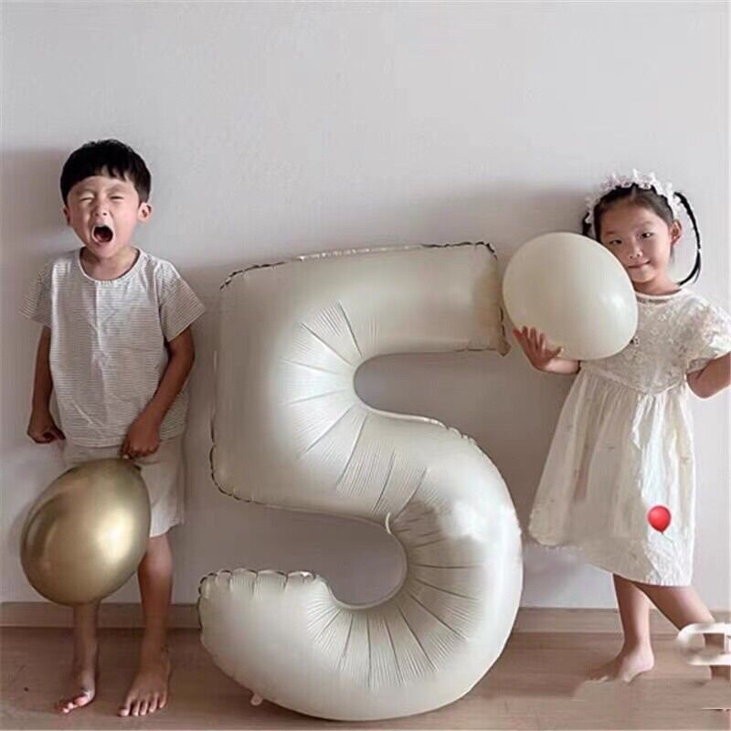 Bóng số tuổi 70 cm màu trắng ngà