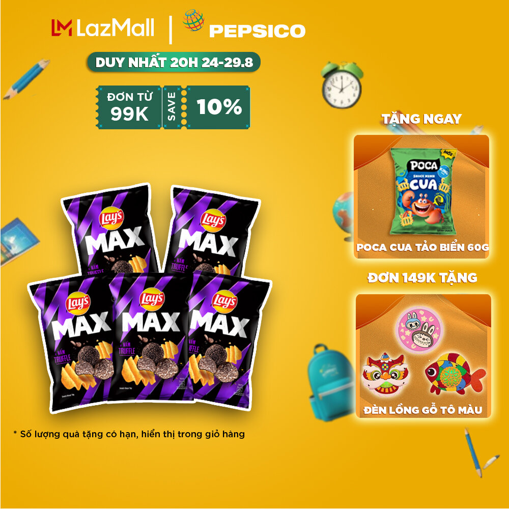 Combo 5 gói snack khoai tây snack khoai tây lay's max vị nấm truffle