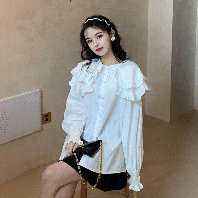 Áo sơ mi tiểu thư công sở cổ bèo tay bo xinh lắm cb1😍😍😍