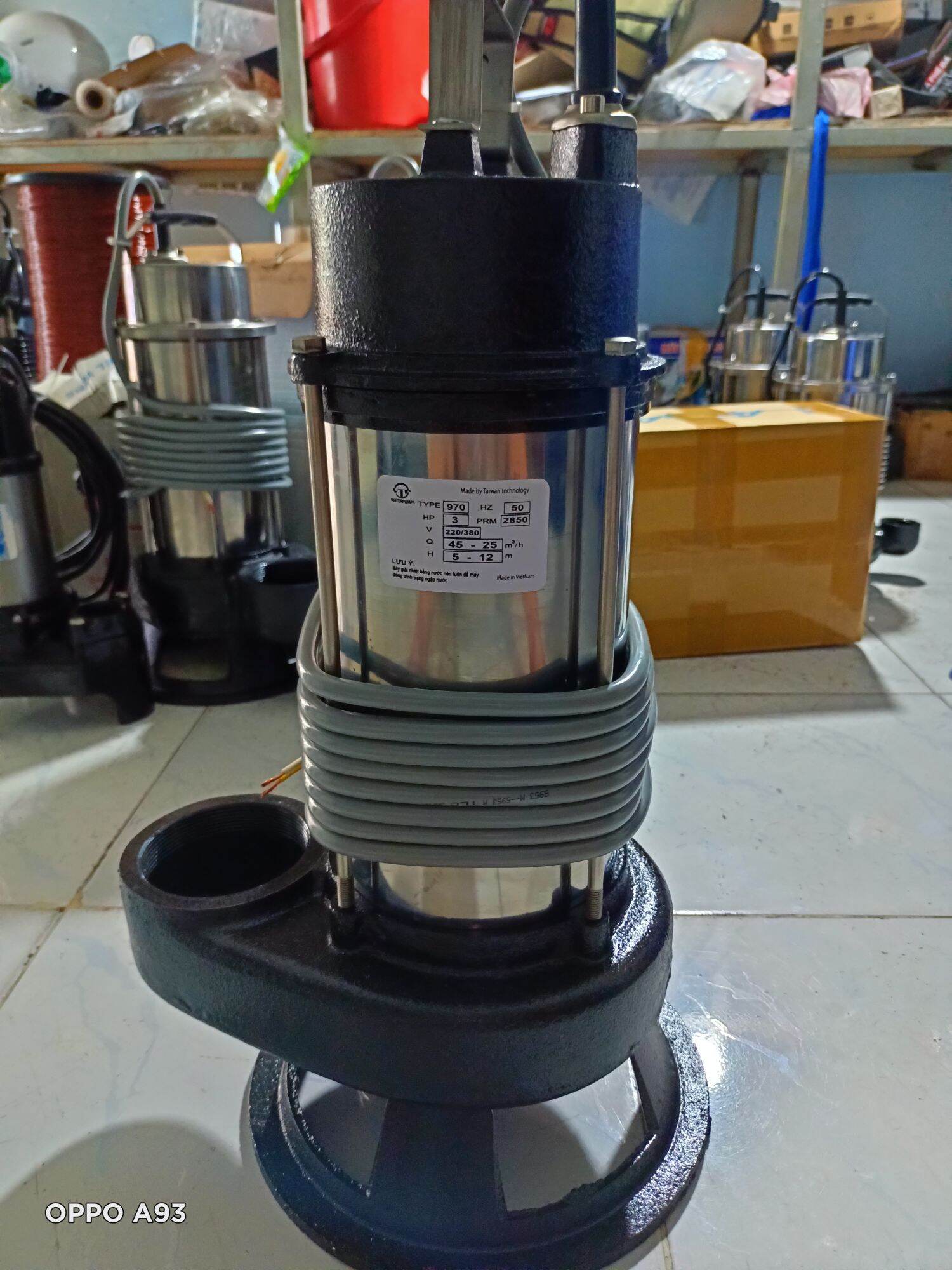 Bơm chìm hút bùn phi 90cm 3hp