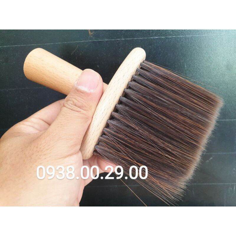 Chổi Phủi Tóc Barber Cán Gỗ Loại Tốt, Cây Phủi Tóc Lông Mềm Phủi Siêu Sạch Tóc. (Ảnh thật)