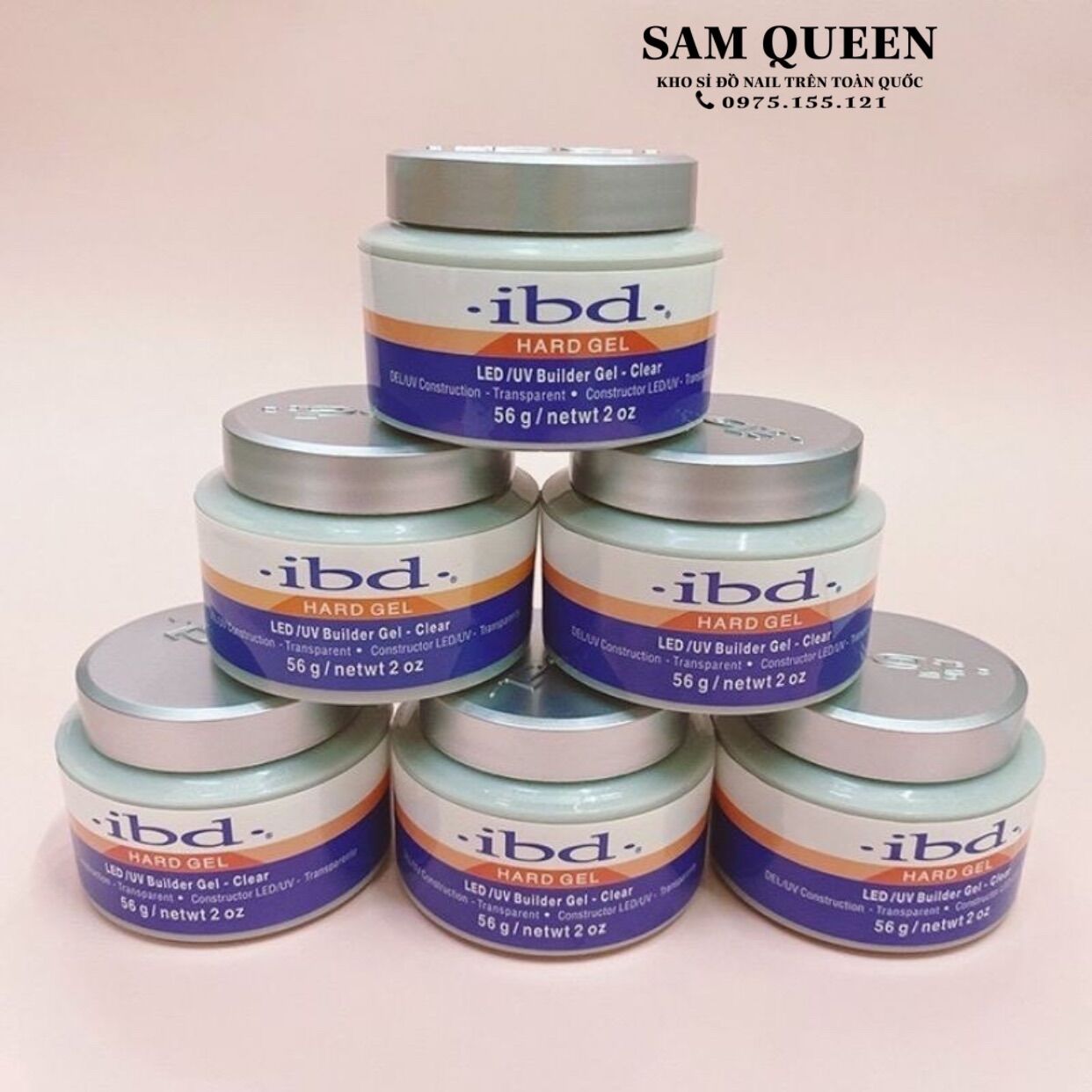 Gel Mỹ IBD đắp móng hủ 56g màu đính đá, trang trí
