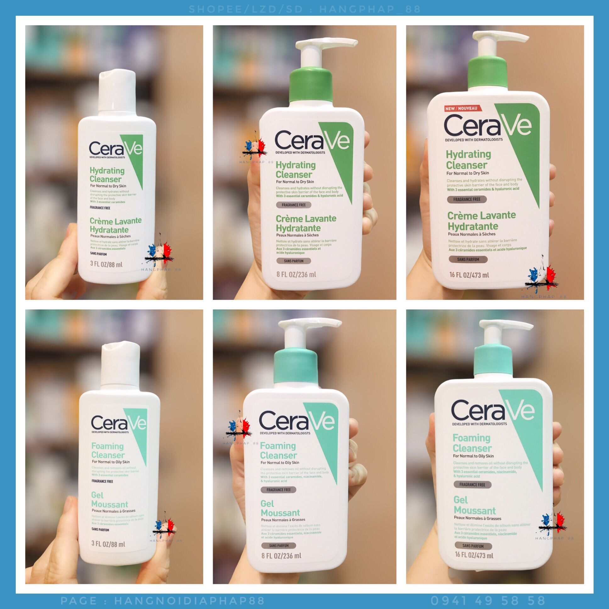Sữa rửa mặt Cerave bản Pháp