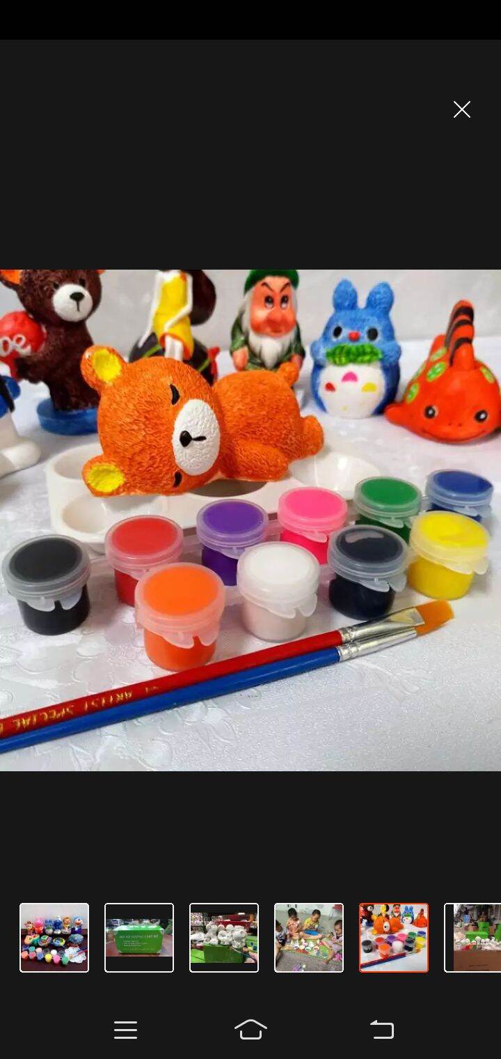 Tô tượng 10 hình kèm 2 vỉ màu 2 cọ+ khay size 6-8cm