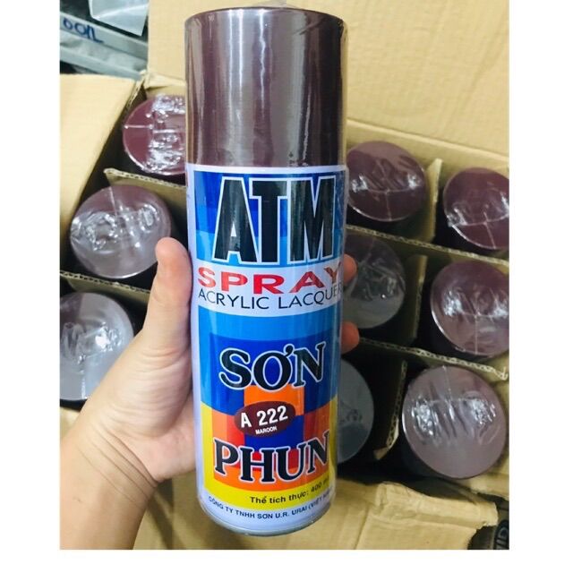 Sơn phun atm màu nâu sẫm maroon a222