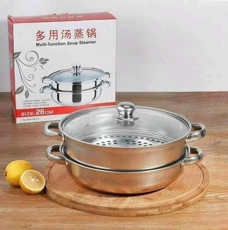 Nồi hấp inox 2 tầng 28cm
