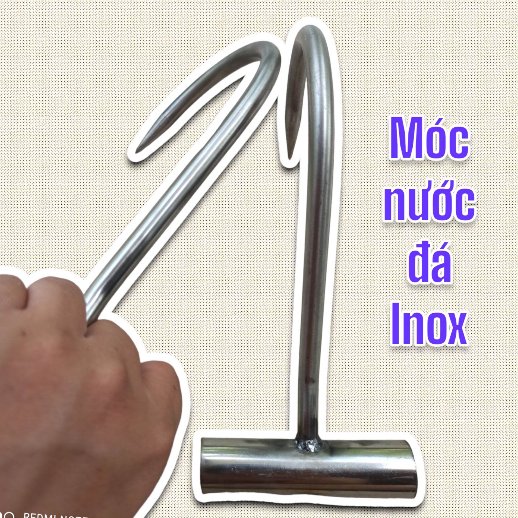 Cây móc nước đá inox dài 25 cm cán inox