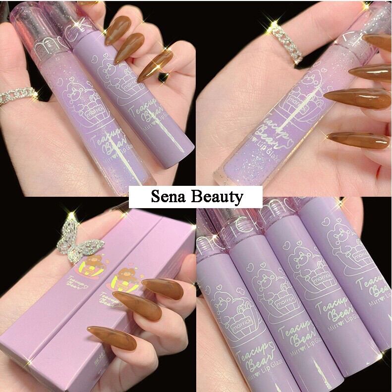 Son kem lì Maffick Gấu Ôm Cốc Vỏ Tím Sena Beauty mềm môi
