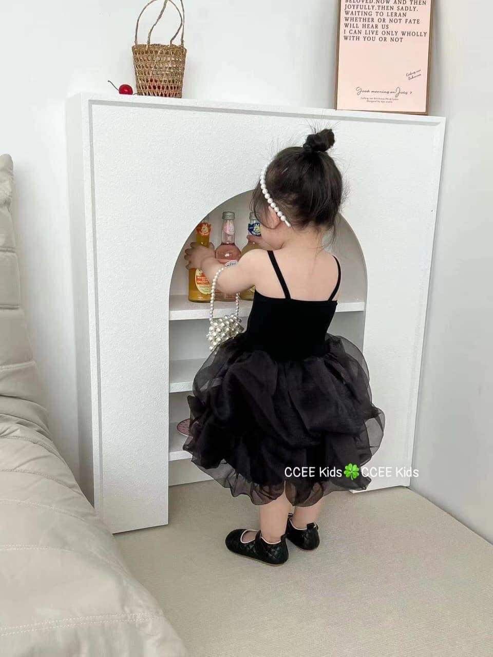 Váy 2s đen xoè bồng công chúa cho bé gái