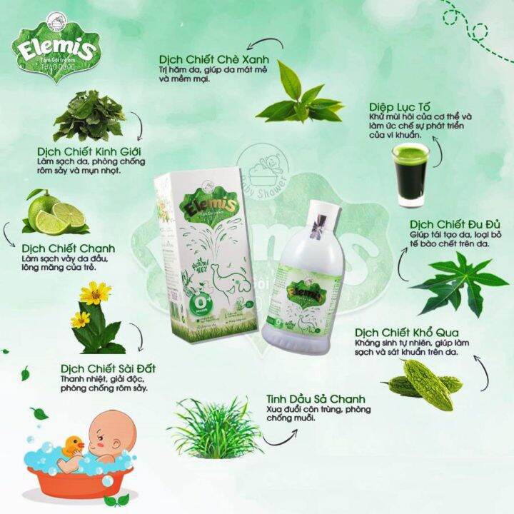 Sữa tắm cho bé - sữa tắm thảo dược Elemis